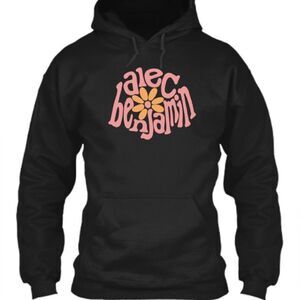 Los Angeles Apparel Alec Benjamin Flower Print Tour Black Hoodie. Unisex.